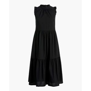 Jcrew black tiered midi dress